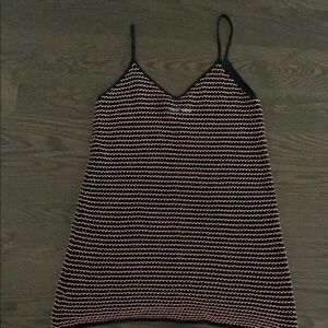 Blue and pink knit beach cover up